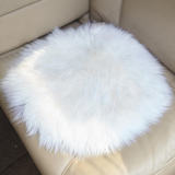 Long Wool Round Sheepskin Cushion, Natural Sheepskin Seat Plates/Chair Pads Cozy and Stylish