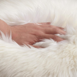 Long Wool Round Sheepskin Cushion, Natural Sheepskin Seat Plates/Chair Pads Cozy and Stylish