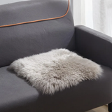 Long Wool Square Sheepskin Cushion, Natural Sheepskin Seat Plates/Chair Pads Cozy and Stylish