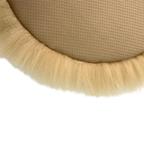 Round Sheepskin Seat Cushion - Non-Slip Merino Long Wool Seat Pad for Ultimate Comfort and Support