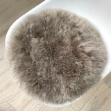 Round Sheepskin Seat Cushion - Non-Slip Merino Long Wool Seat Pad for Ultimate Comfort and Support