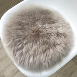 Round Sheepskin Seat Cushion - Non-Slip Merino Long Wool Seat Pad for Ultimate Comfort and Support