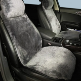 Genuine Sheepskin 100% Car Seat Cover for All Car Brands, Short Wool Car Seat Covers with Anti-Slip Back, Neck Pillow & Seat Cushion - Grey