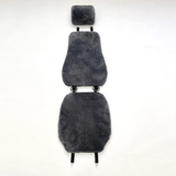 Genuine Sheepskin 100% Car Seat Cover for All Car Brands, Short Wool Car Seat Covers with Anti-Slip Back, Neck Pillow & Seat Cushion - Grey
