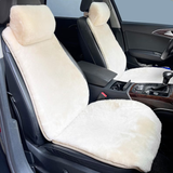 Genuine Sheepskin 100% Car Seat Cover for All Car Brands, Short Wool Car Seat Covers with Anti-Slip Back, Neck Pillow & Seat Cushion - Grey