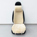 Genuine Sheepskin 100% Car Seat Cover for All Car Brands, Short Wool Car Seat Covers with Anti-Slip Back, Neck Pillow & Seat Cushion - Grey