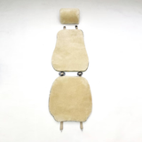 Genuine Sheepskin 100% Car Seat Cover for All Car Brands, Short Wool Car Seat Covers with Anti-Slip Back, Neck Pillow & Seat Cushion - Grey
