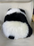 Sheepskin Panda Plush Pillow, Natural Australian Genuine Sheepskin Pillow, Decorative Fur Pillow, Bedroom Living Room Sofa Throw Pillow