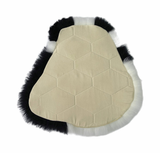 Sheepskin Panda Seat Cushion, Natural Genuine Sheepskin Seat Cover, Chair/Car/Sofa/Bed Throw Cover, Luxury and Soft Sheepskin Rug