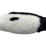 Sheepskin Panda Seat Cushion, Natural Genuine Sheepskin Seat Cover, Chair/Car/Sofa/Bed Throw Cover, Luxury and Soft Sheepskin Rug