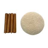 Beautiful Sheepskin Stool with American Red Oak Legs, Merino Sheepskin Wooden Chair Seat 36cm 46cm – Cozy & Elegant Home Decor - beige color