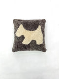 Tufted Dog Accent Pillow Cover Merino Sheepskin Farmhouse Decor