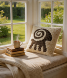 Hand Tufted Sheep Pillow Cover, Merino Sheepskin Cushion Cover, Boho Farmhouse Decor