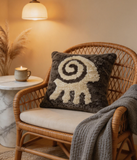 Hand Tufted Sheep Pillow Cover, Merino Sheepskin Cushion Cover, Boho Farmhouse Decor
