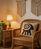 Hand Tufted Sheep Pillow Cover, Merino Sheepskin Cushion Cover, Boho Farmhouse Decor