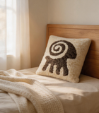 Hand Tufted Sheep Pillow Cover, Merino Sheepskin Cushion Cover, Boho Farmhouse Decor